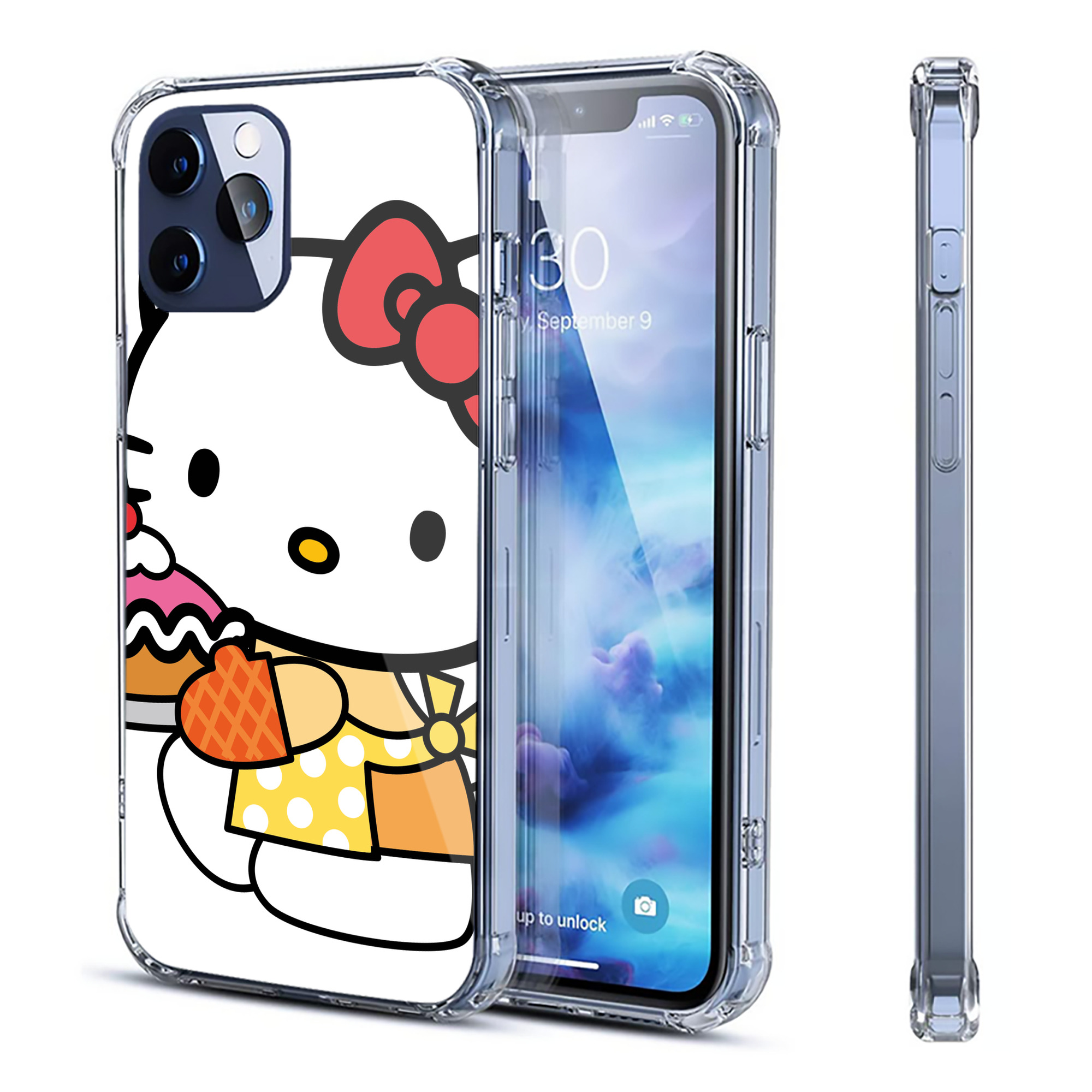 （画像用） Hello Kitty ハローキティ 【iPhone 12シリーズ対応】透明スマホケース（クリアソフトケース）